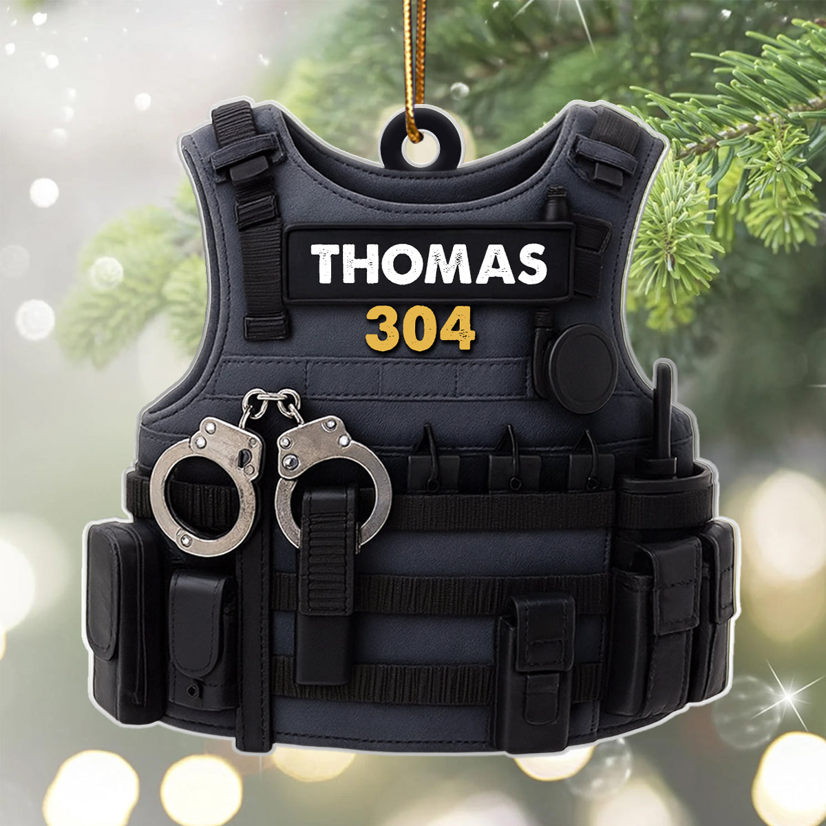 Honor, Duty & Sacrifice – Personalized Acrylic Ornament – Christmas Tribute Gift for Police Officers