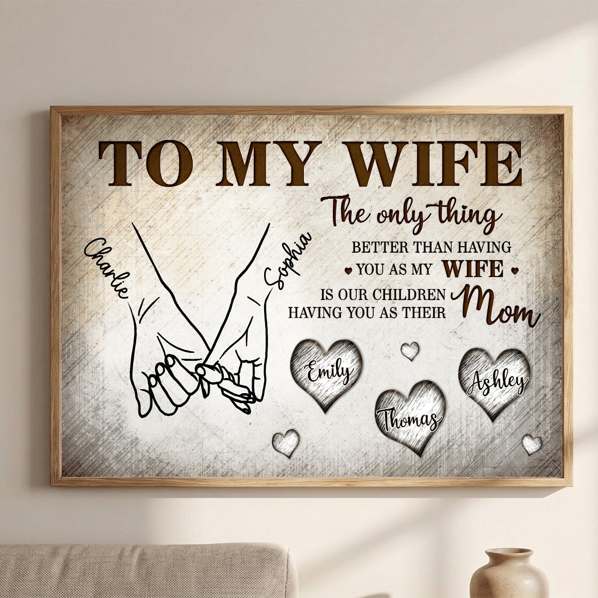 To My Wife The Only Thing Better Custom Kids Names - Personalized Poster - Mother's Day Gift For Wife