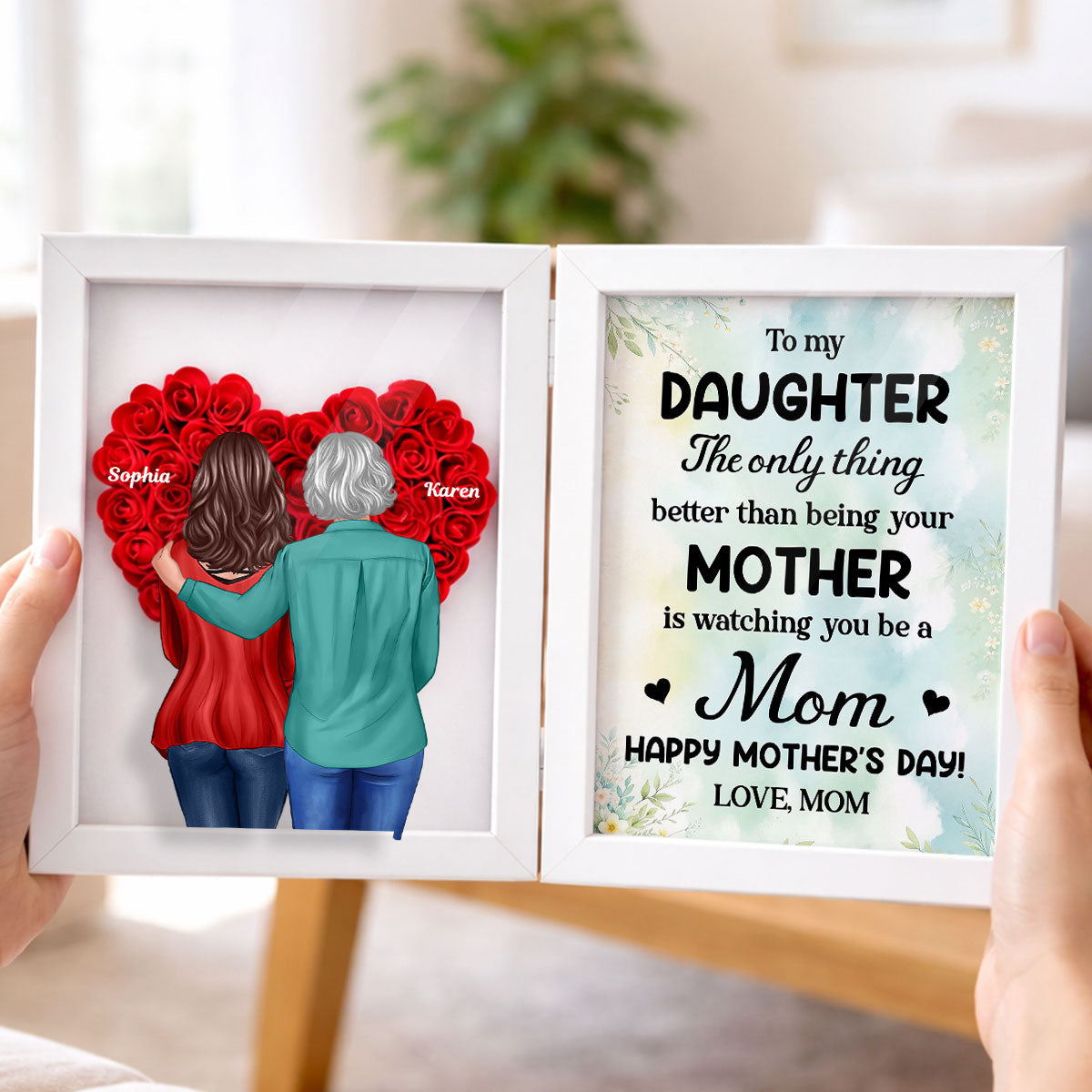 To My Daughter The Only Thing - Personalized Flower Shadow Box - Heartfelt Gift For Daughter