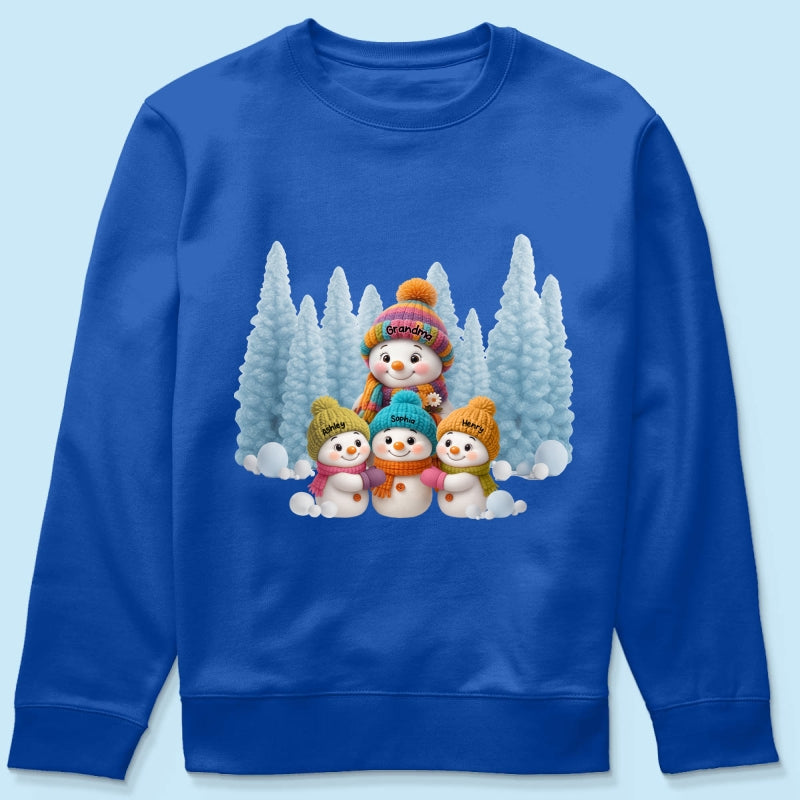 Christmas Blue Vibe Snowman Grandma - Personalized Sweatshirt - Christmas Gift for Grandma