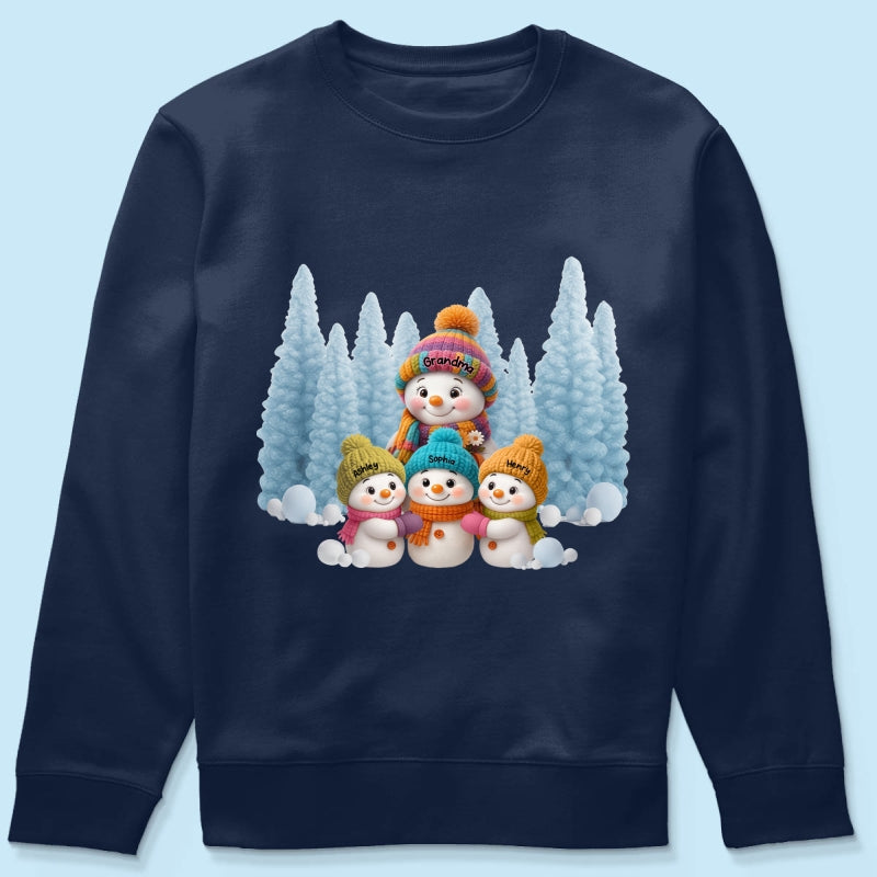 Christmas Blue Vibe Snowman Grandma - Personalized Sweatshirt - Christmas Gift for Grandma