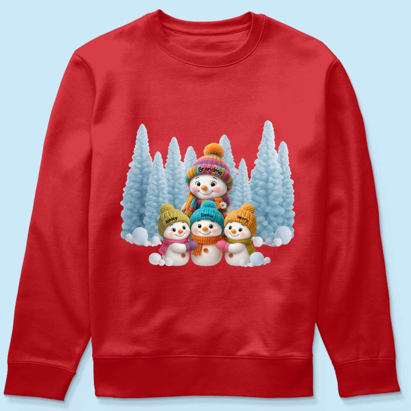 Christmas Blue Vibe Snowman Grandma - Personalized Sweatshirt - Christmas Gift for Grandma