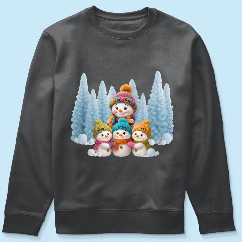 Christmas Blue Vibe Snowman Grandma - Personalized Sweatshirt - Christmas Gift for Grandma