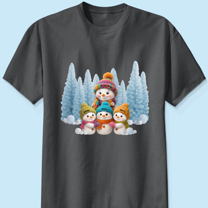 Christmas Blue Vibe Snowman Grandma - Personalized Sweatshirt - Christmas Gift for Grandma