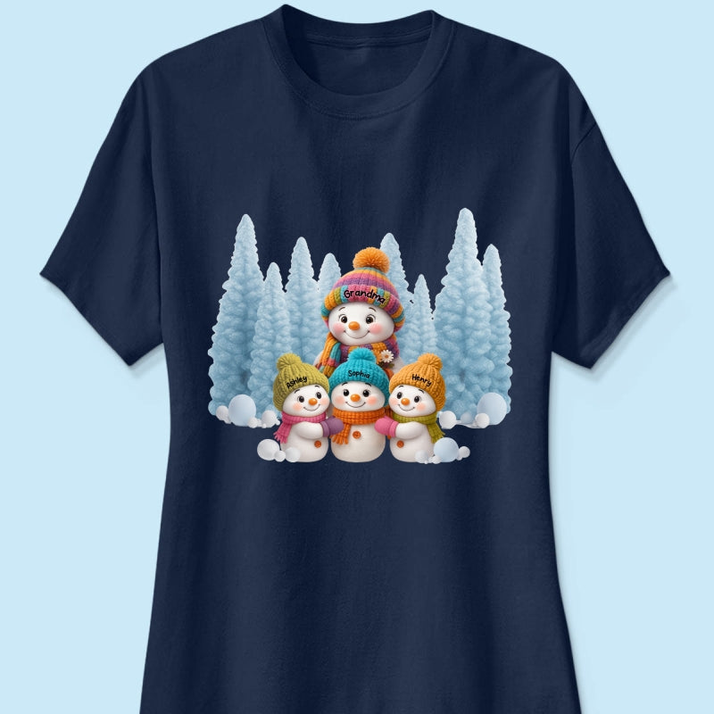 Christmas Blue Vibe Snowman Grandma - Personalized Sweatshirt - Christmas Gift for Grandma