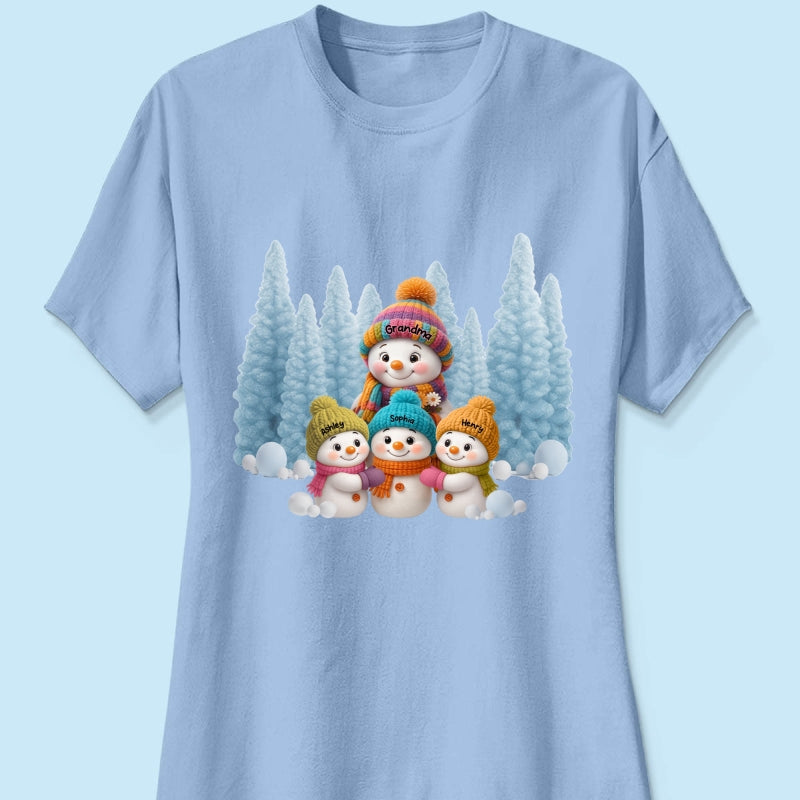 Christmas Blue Vibe Snowman Grandma - Personalized Sweatshirt - Christmas Gift for Grandma