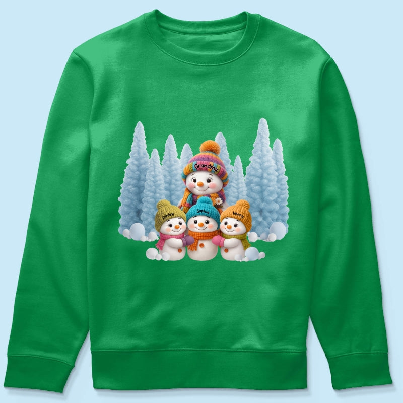 Christmas Blue Vibe Snowman Grandma - Personalized Sweatshirt - Christmas Gift for Grandma