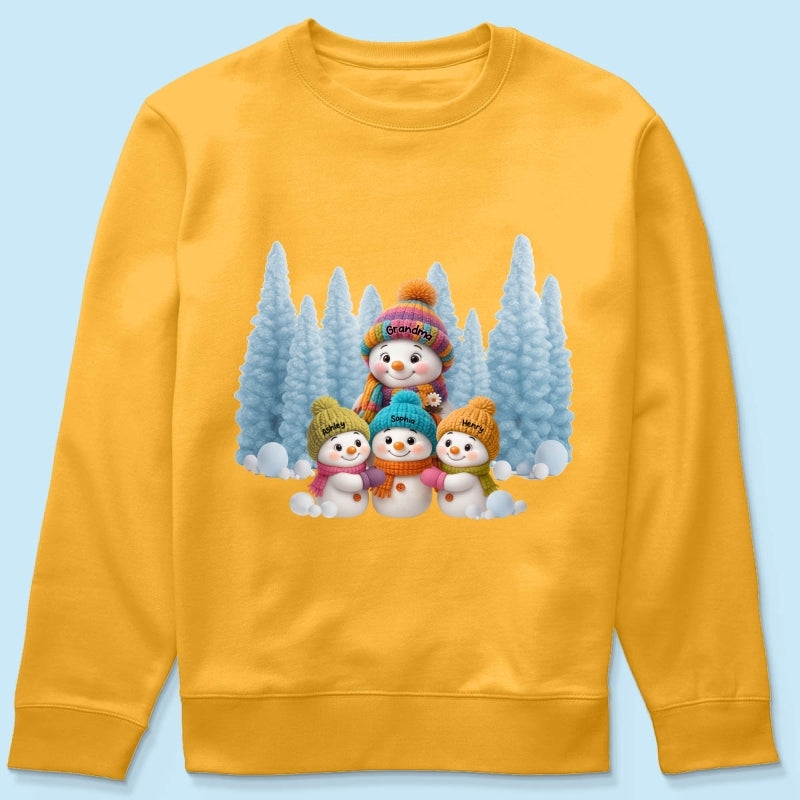 Christmas Blue Vibe Snowman Grandma - Personalized Sweatshirt - Christmas Gift for Grandma