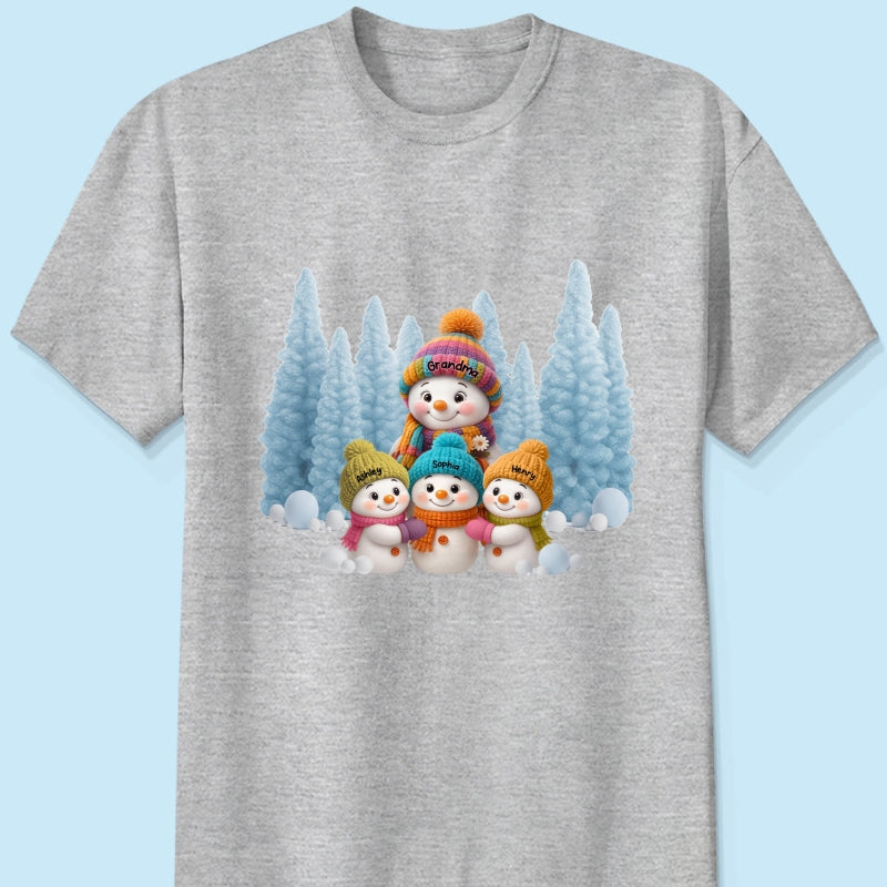 Christmas Blue Vibe Snowman Grandma - Personalized Sweatshirt - Christmas Gift for Grandma