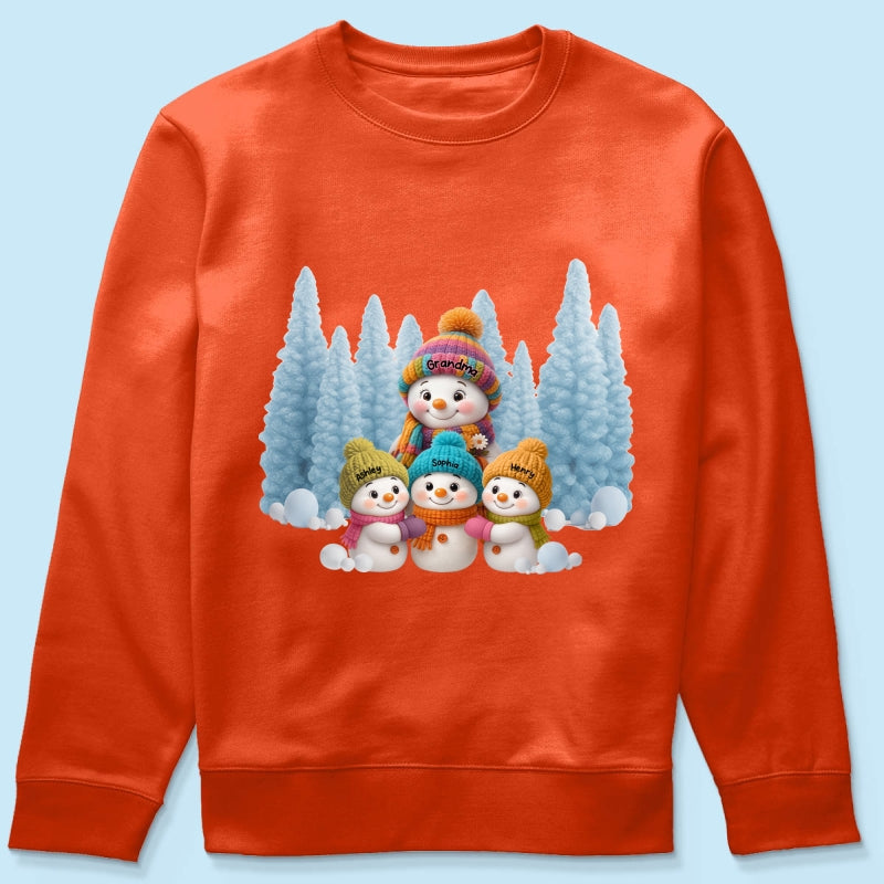 Christmas Blue Vibe Snowman Grandma - Personalized Sweatshirt - Christmas Gift for Grandma