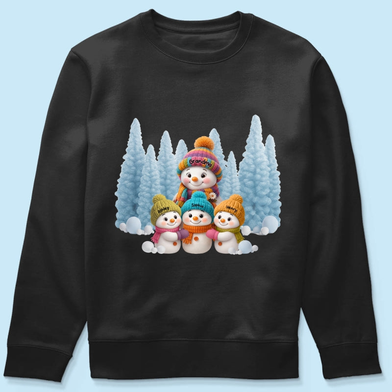 Christmas Blue Vibe Snowman Grandma - Personalized Sweatshirt - Christmas Gift for Grandma