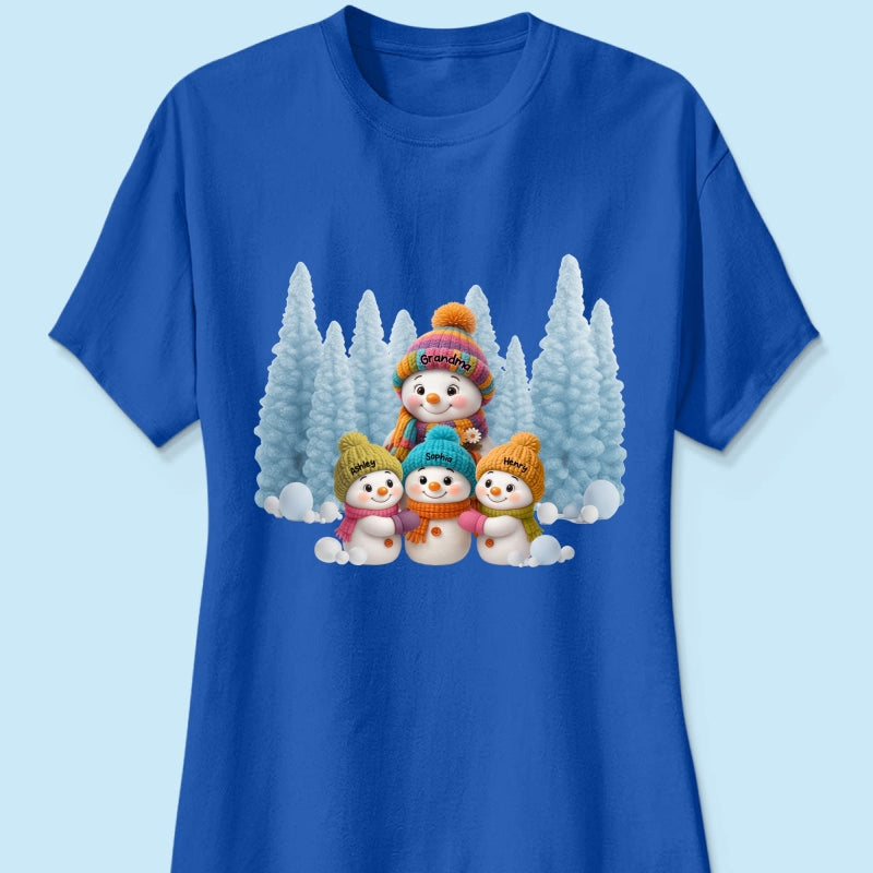 Christmas Blue Vibe Snowman Grandma - Personalized Sweatshirt - Christmas Gift for Grandma
