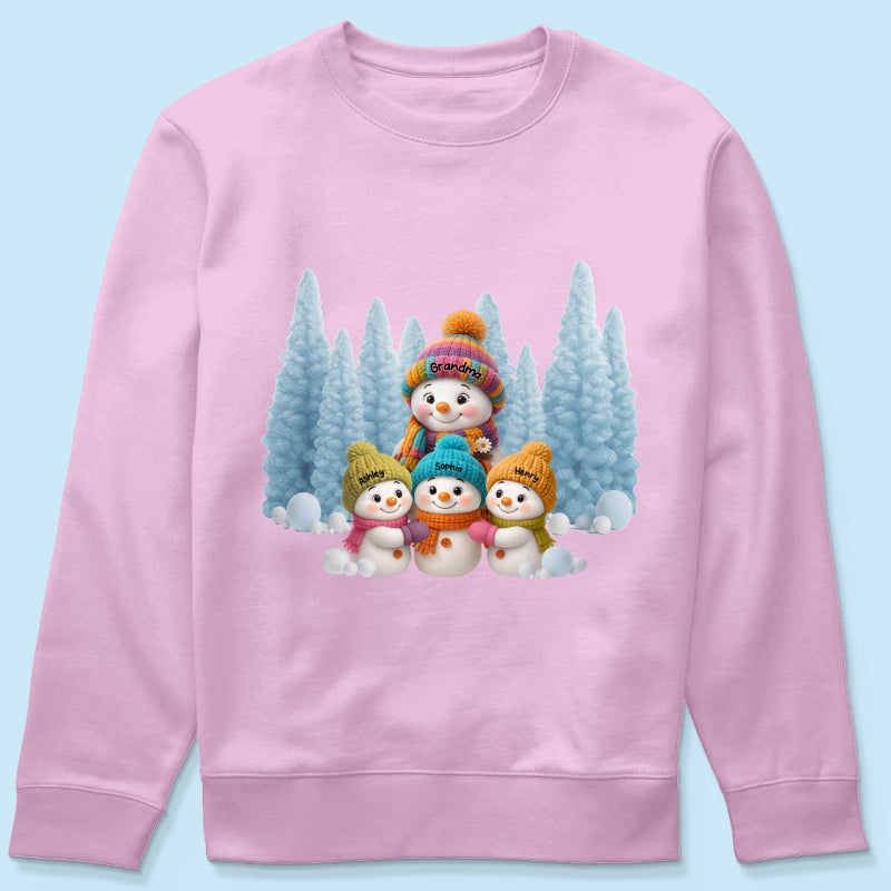 Christmas Blue Vibe Snowman Grandma - Personalized Sweatshirt - Christmas Gift for Grandma
