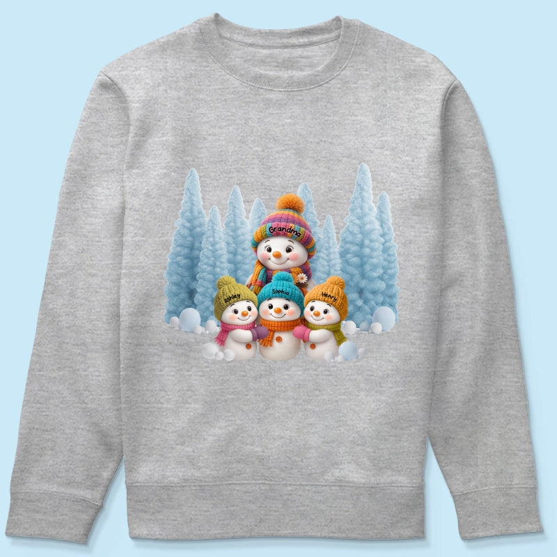 Christmas Blue Vibe Snowman Grandma - Personalized Sweatshirt - Christmas Gift for Grandma