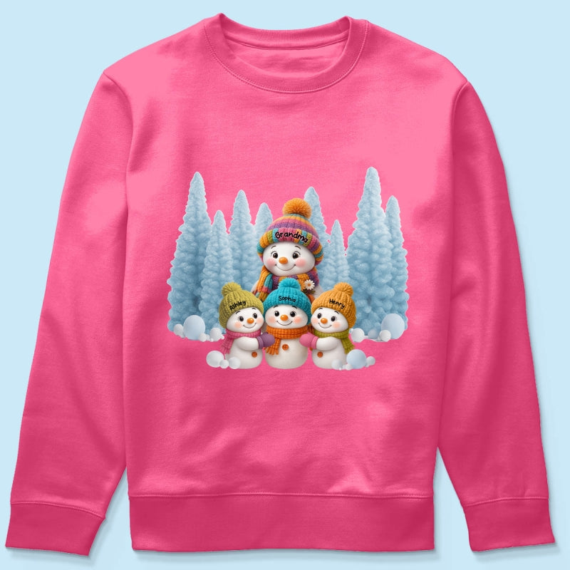 Christmas Blue Vibe Snowman Grandma - Personalized Sweatshirt - Christmas Gift for Grandma