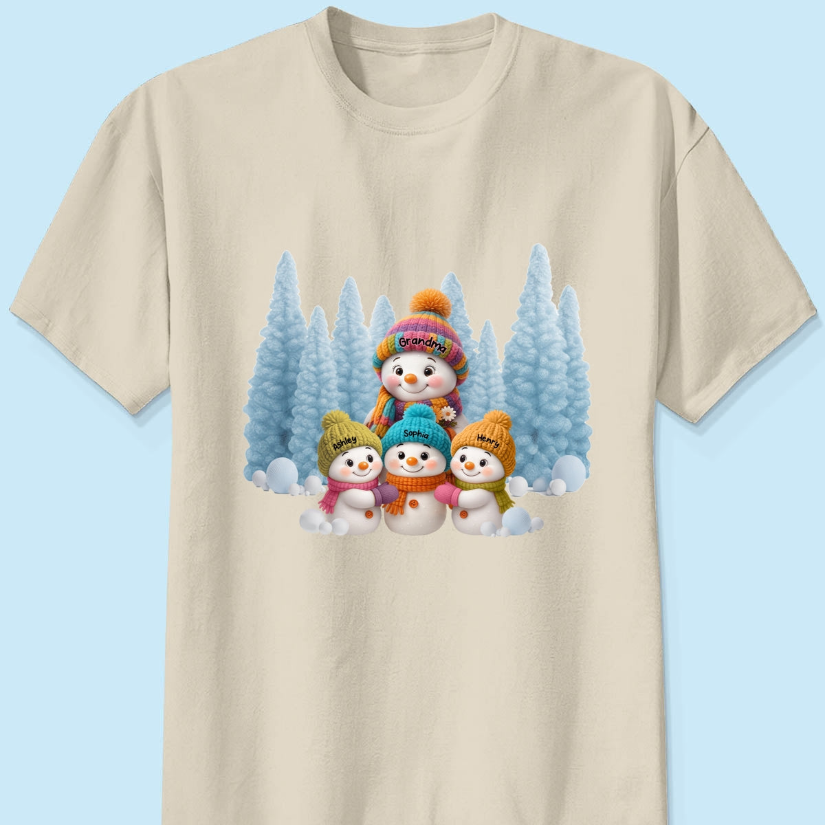 Christmas Blue Vibe Snowman Grandma - Personalized Sweatshirt - Christmas Gift for Grandma