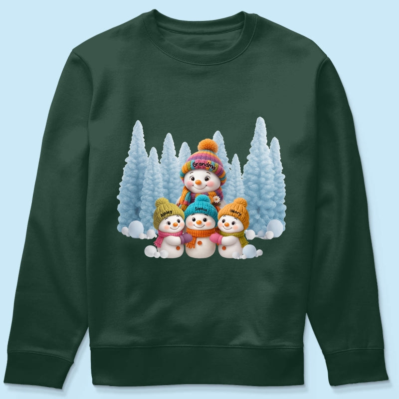 Christmas Blue Vibe Snowman Grandma - Personalized Sweatshirt - Christmas Gift for Grandma