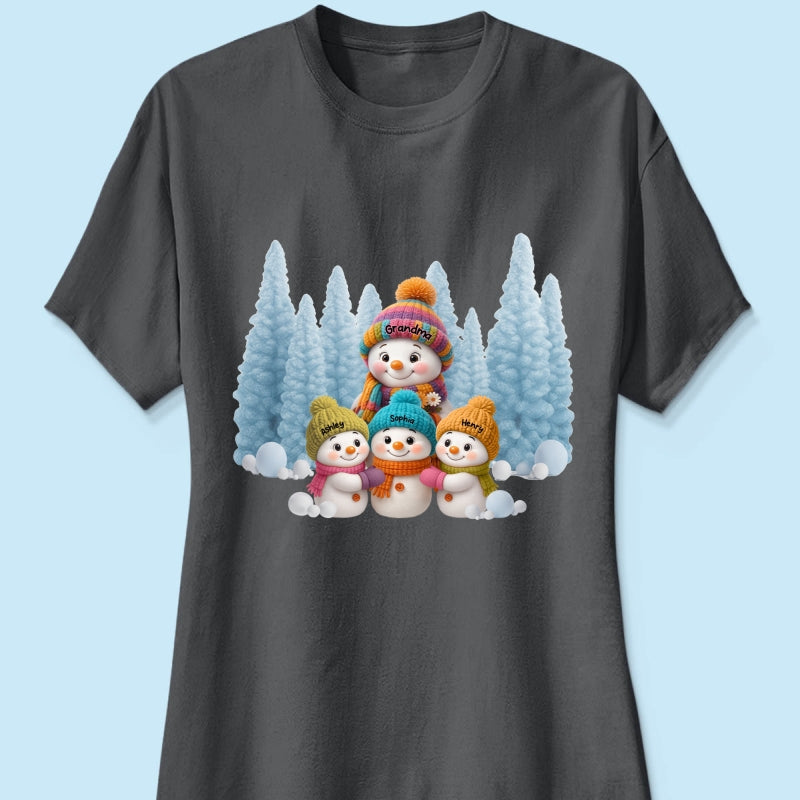 Christmas Blue Vibe Snowman Grandma - Personalized Sweatshirt - Christmas Gift for Grandma