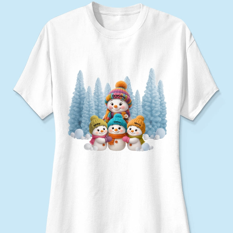 Christmas Blue Vibe Snowman Grandma - Personalized Sweatshirt - Christmas Gift for Grandma
