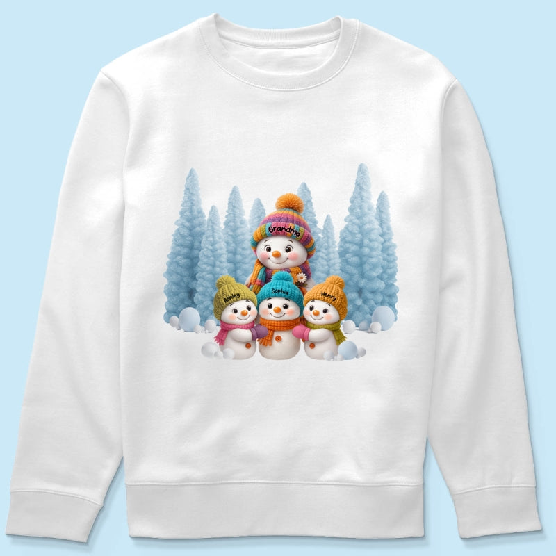 Christmas Blue Vibe Snowman Grandma - Personalized Sweatshirt - Christmas Gift for Grandma