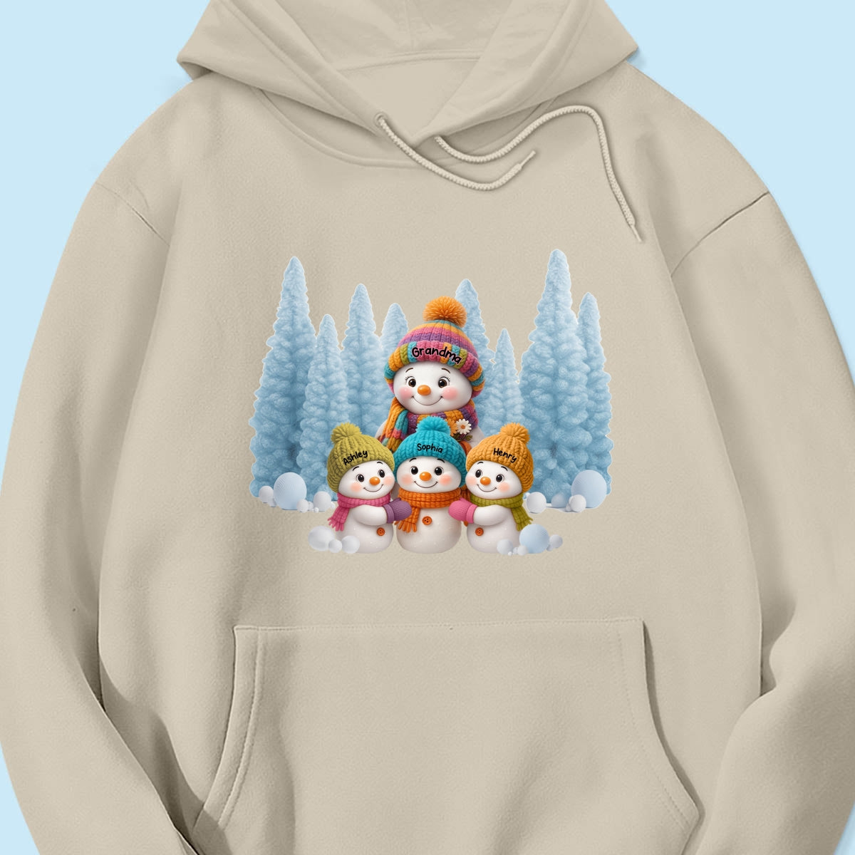 Christmas Blue Vibe Snowman Grandma - Personalized Sweatshirt - Christmas Gift for Grandma