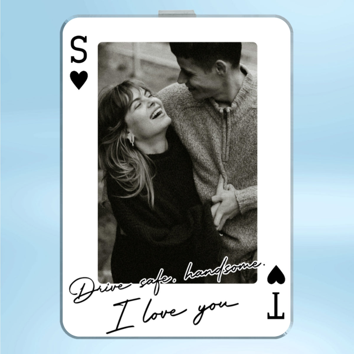 Drive Safe I Love You Custom Couple Photo Initials - Personalized Car Visor - Heartfelt Valentine's Day Gift For Couple, For Him, For Her