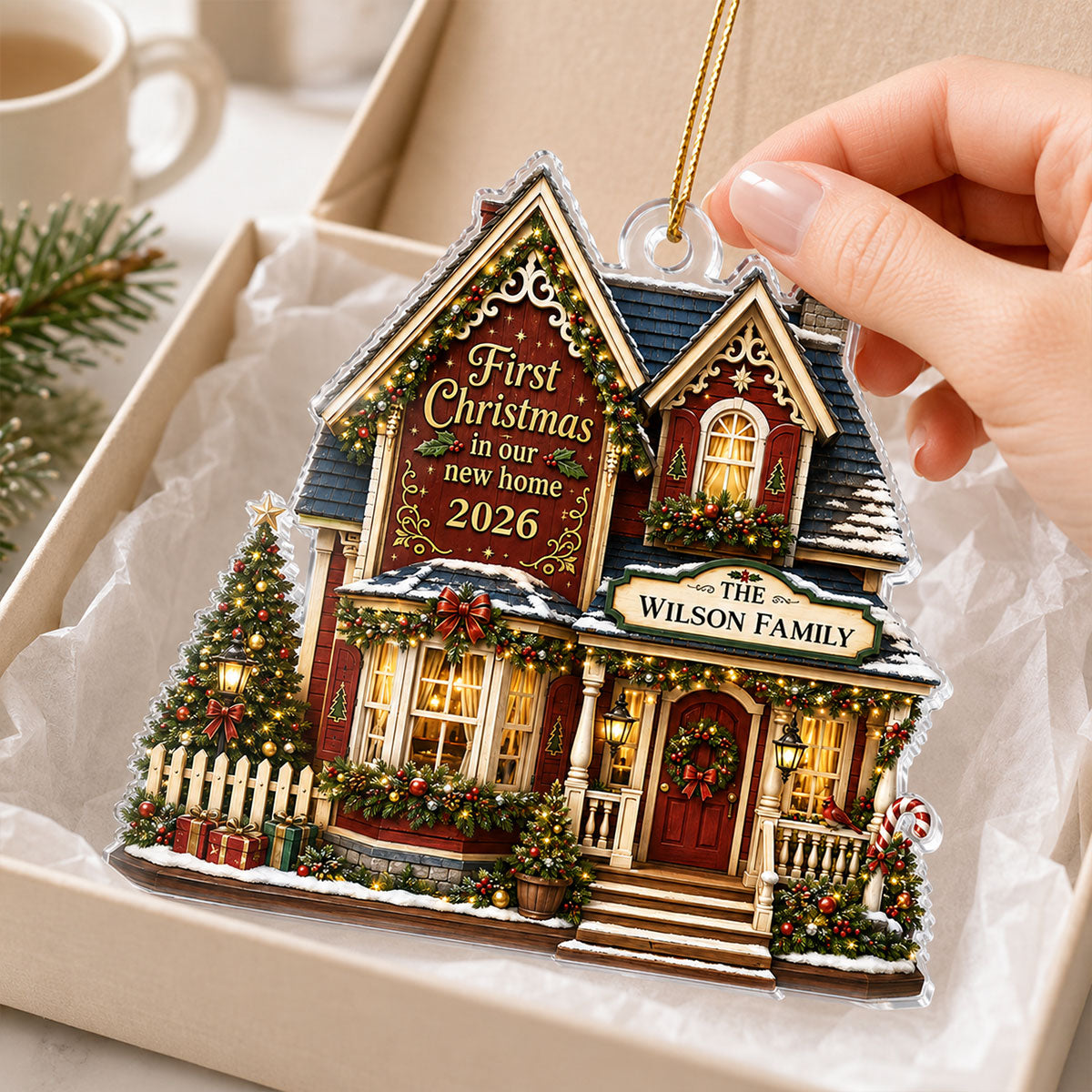 First Christmas in Our New Home - Personalized Acrylic Ornament - New Home Housewarming Gift