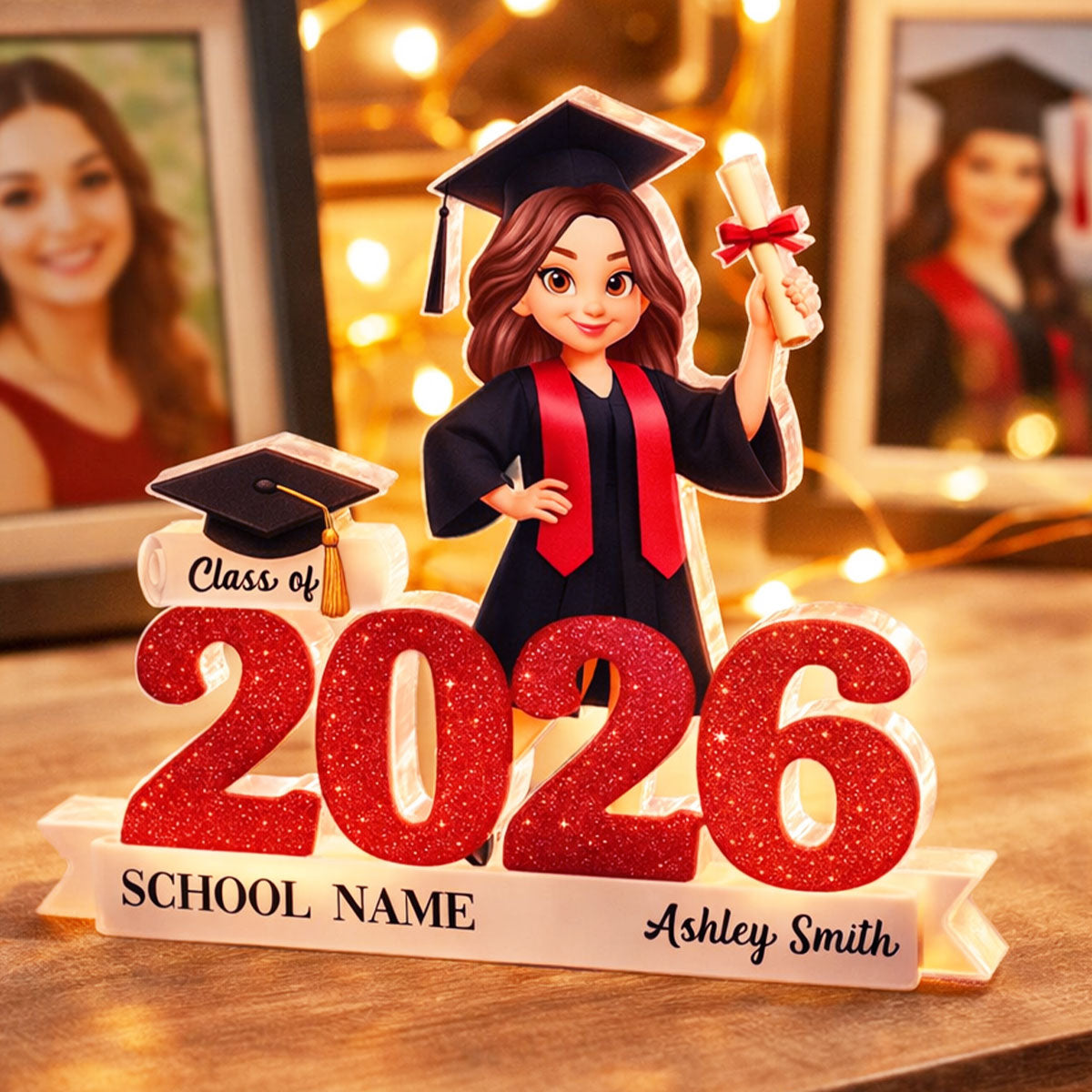 Class Of 2025 2026 3D Effect Senior - Personalized Acrylic Block Plaque - Graduation Gift For Seniors, Daughter, Son, Grandkids