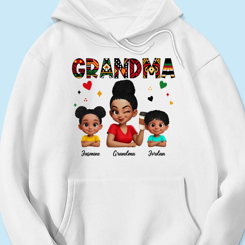 Tribal Pattern Grandma Grandkids Love - Personalized Shirt - Gift For Grandma
