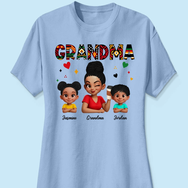 Tribal Pattern Grandma Grandkids Love - Personalized Shirt - Gift For Grandma