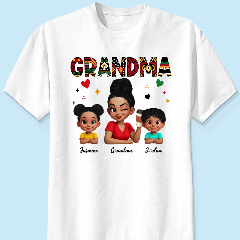 Tribal Pattern Grandma Grandkids Love - Personalized Shirt - Gift For Grandma