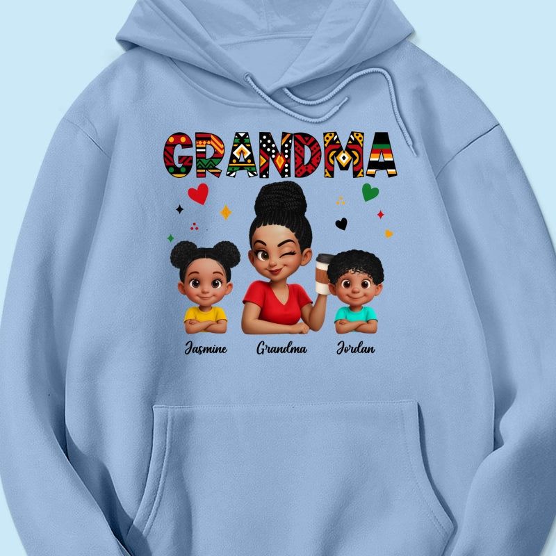 Tribal Pattern Grandma Grandkids Love - Personalized Shirt - Gift For Grandma