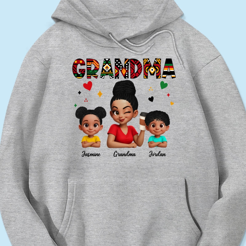 Tribal Pattern Grandma Grandkids Love - Personalized Shirt - Gift For Grandma