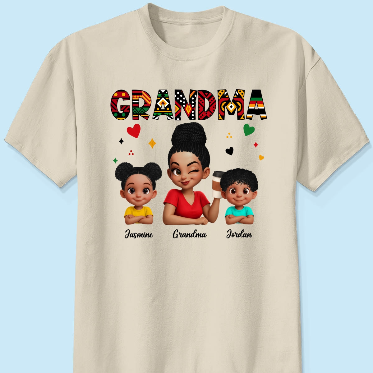 Tribal Pattern Grandma Grandkids Love - Personalized Shirt - Gift For Grandma
