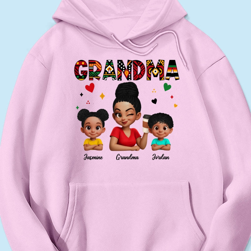 Tribal Pattern Grandma Grandkids Love - Personalized Shirt - Gift For Grandma