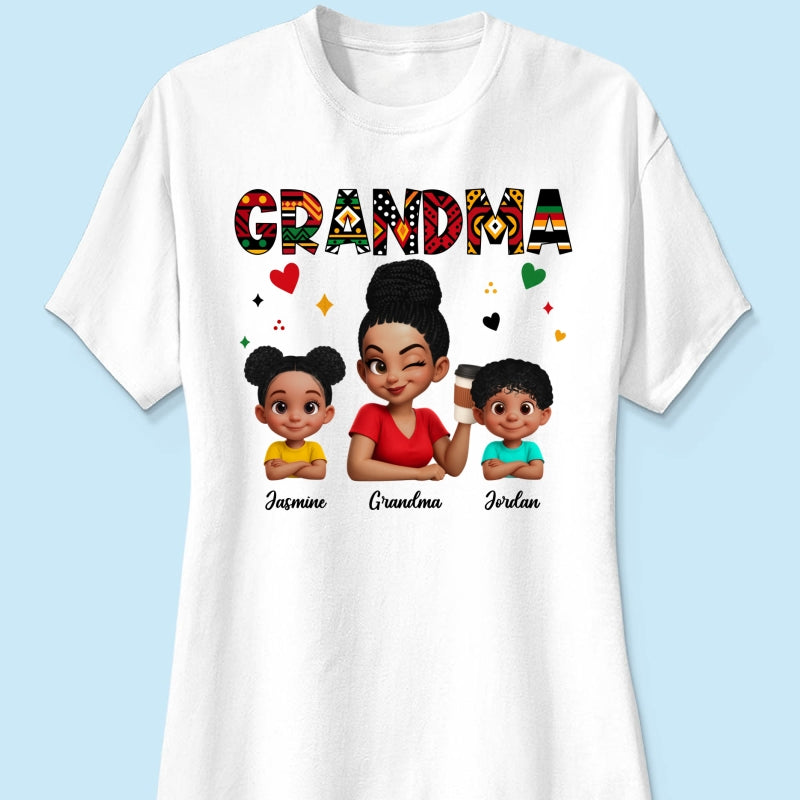 Tribal Pattern Grandma Grandkids Love - Personalized Shirt - Gift For Grandma