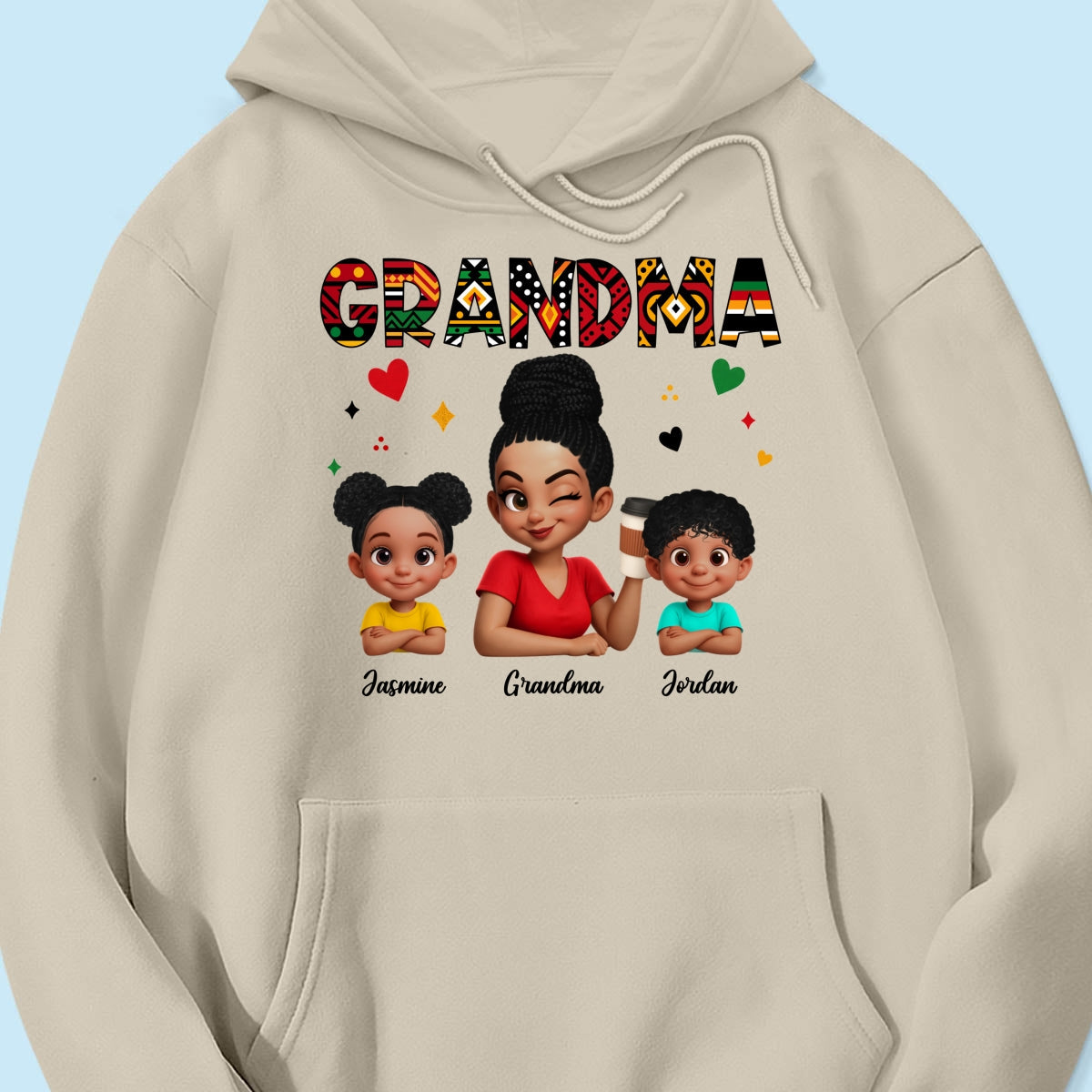 Tribal Pattern Grandma Grandkids Love - Personalized Shirt - Gift For Grandma