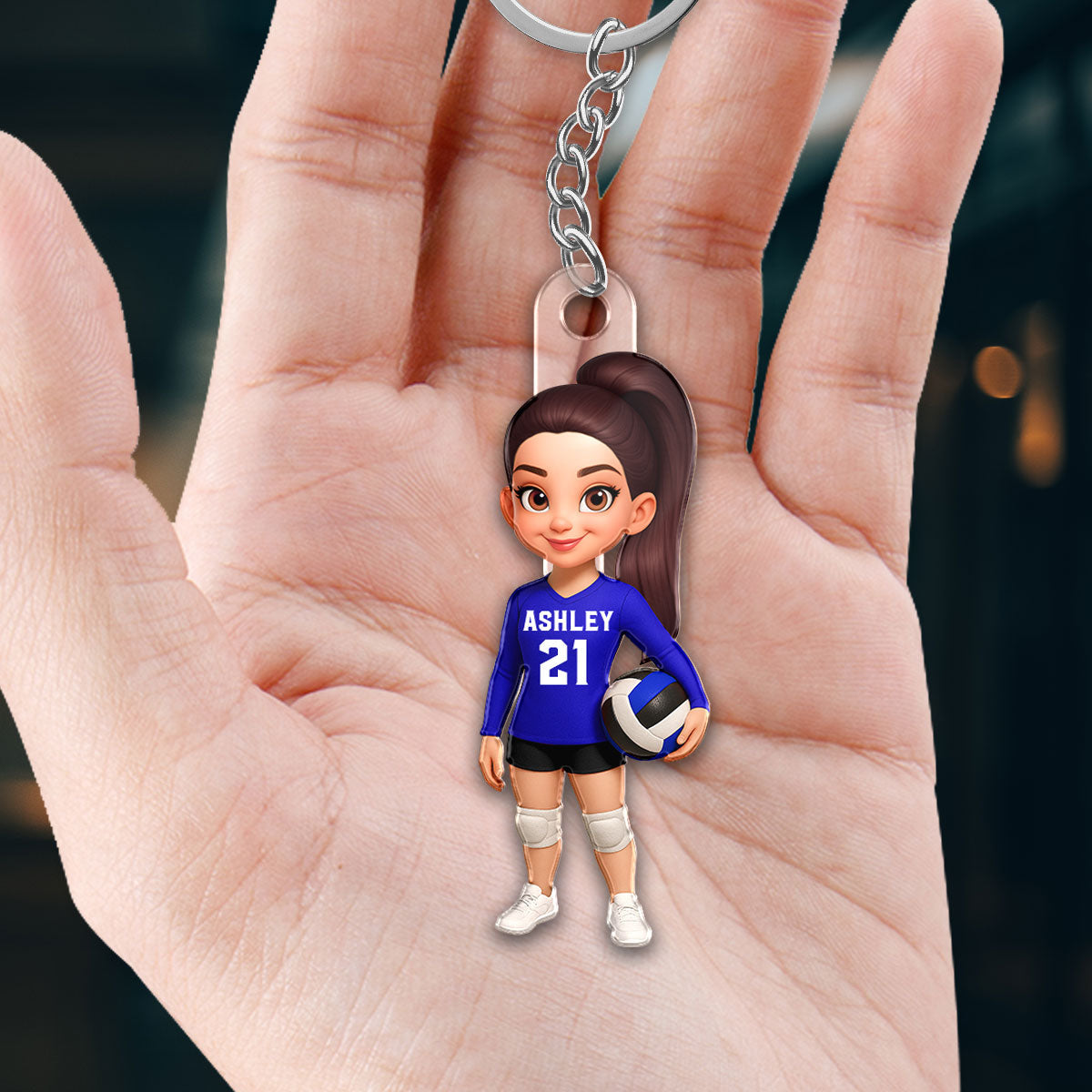 3D Effect Proud Volleyball Player - Personalized Acrylic Keychain - Gift For Volleyball Players, Volleyball Lovers