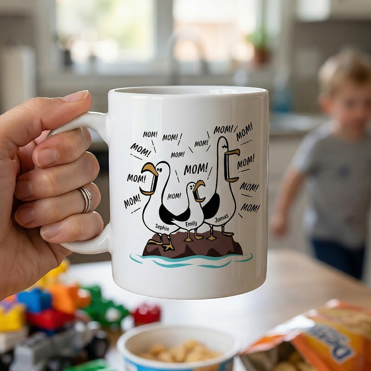 Silence Is Golden Unless You Have Kids Seagull Mom Mom Mom - Personalized Mug - Funny Mother's Day Gift For Mom