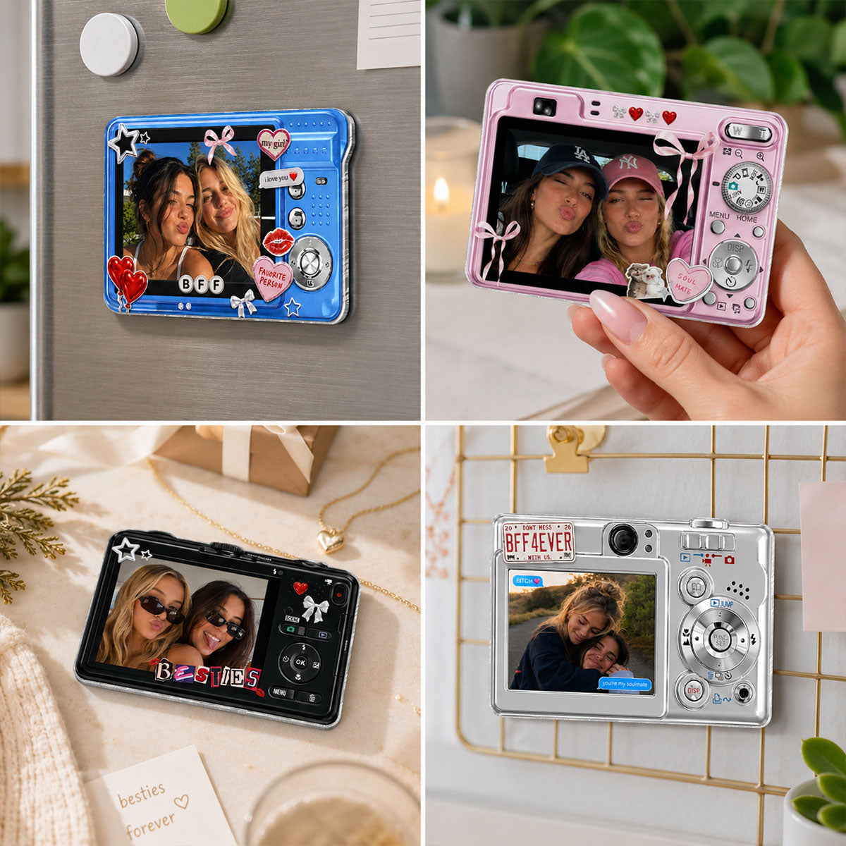 Besties Y2K Digital Camera Photo Uploaded - Personalized Acrylic Magnet