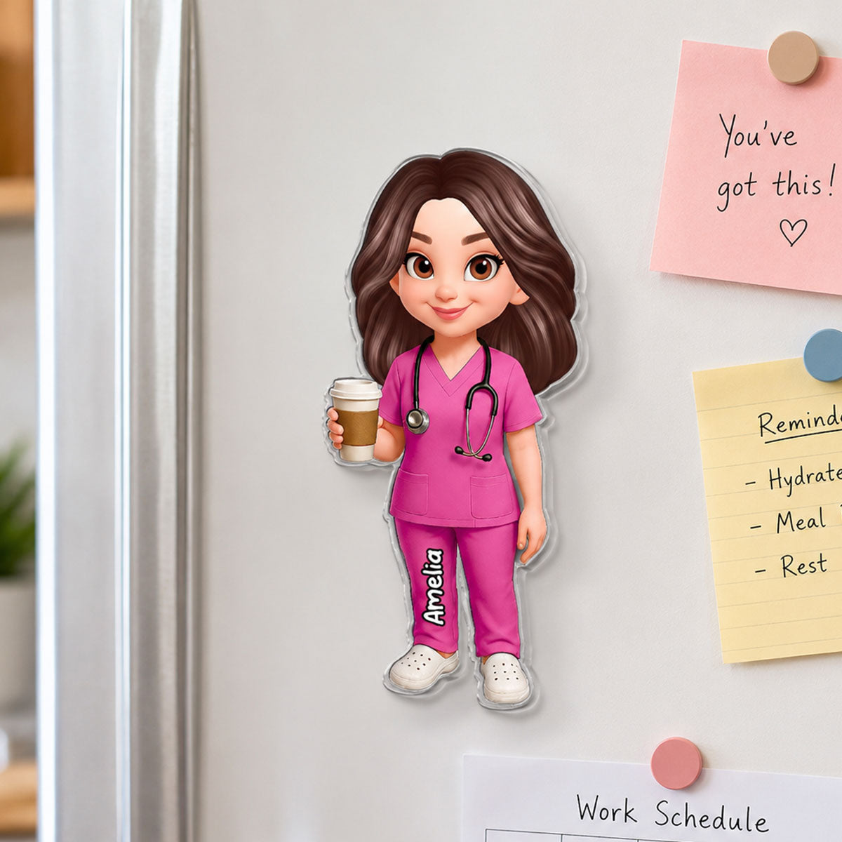 Proud Nurse - Personalized Acrylic Magnet - Locker Magnet For Nurse, Gift For Colleagues, Nurse Besties
