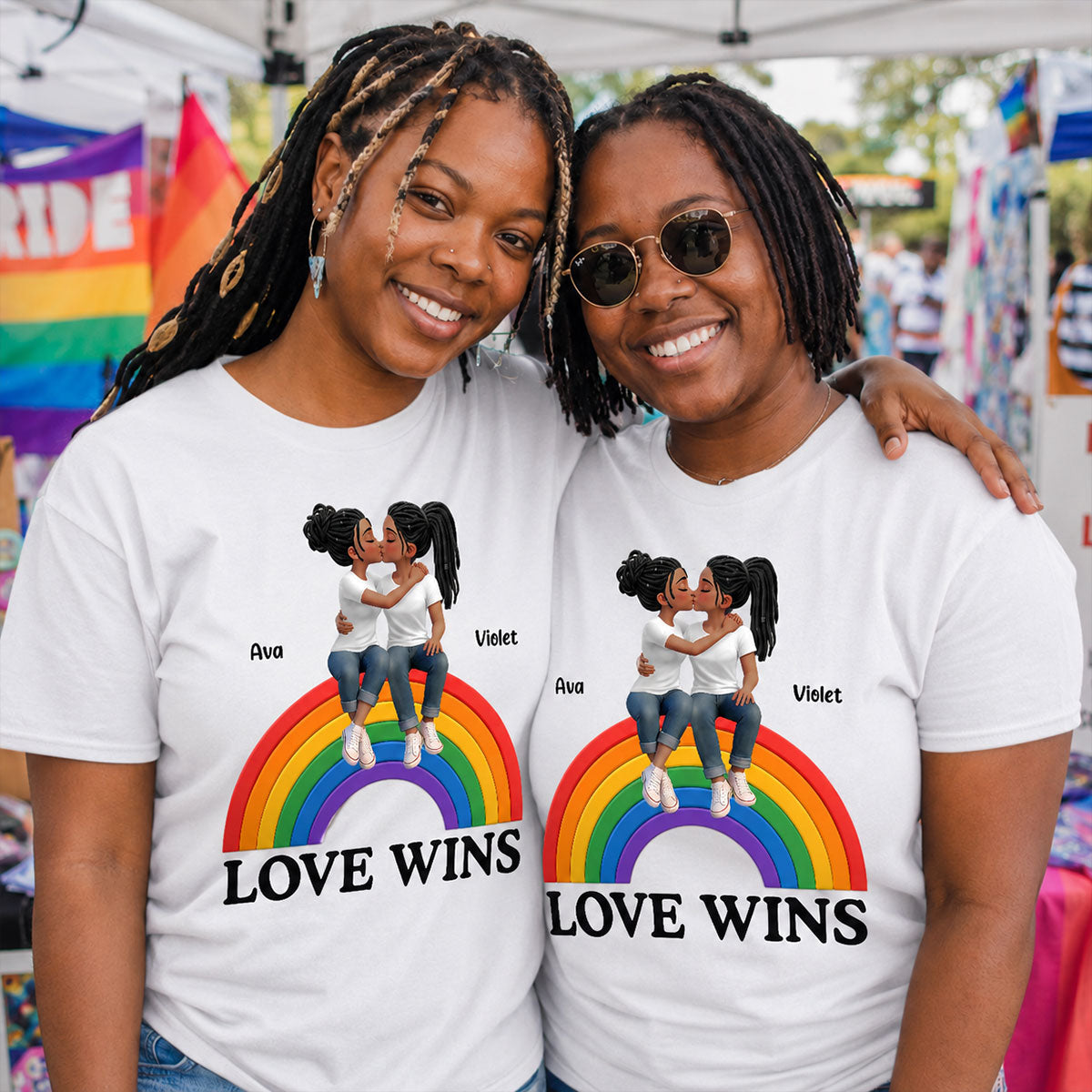 LGBT+ Couple Love Is Love - Personalized Shirt - Matching Shirts For Couple, Happy Pride Month