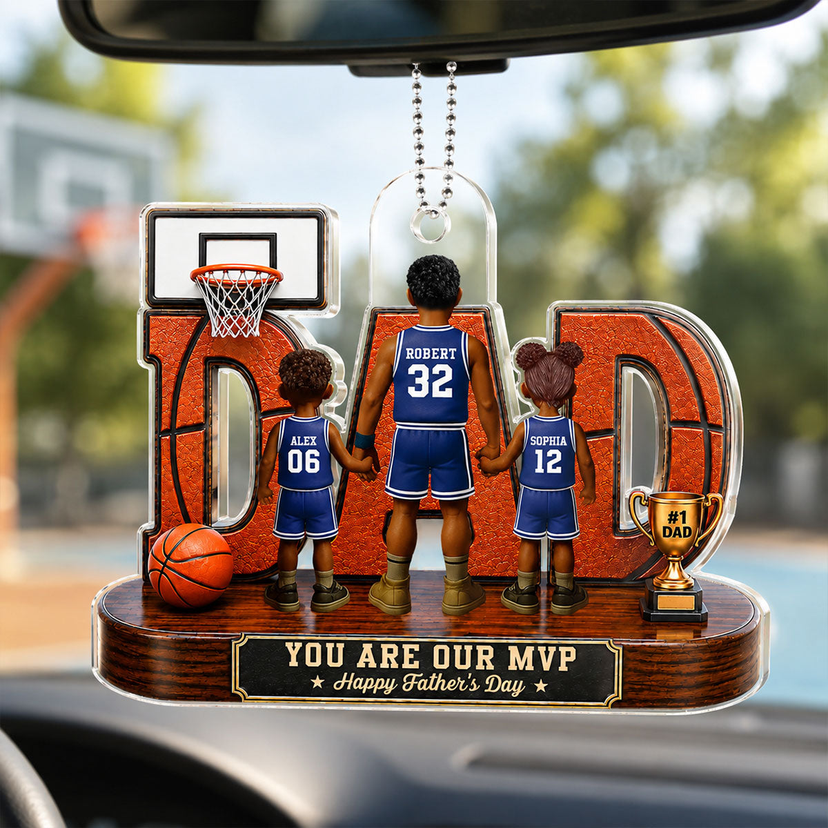 Basketball Dad Legend You Are Our MVP - Personalized Acrylic Car Hanger - Father's Day Gift For Dad, Husband, Basketball Fans