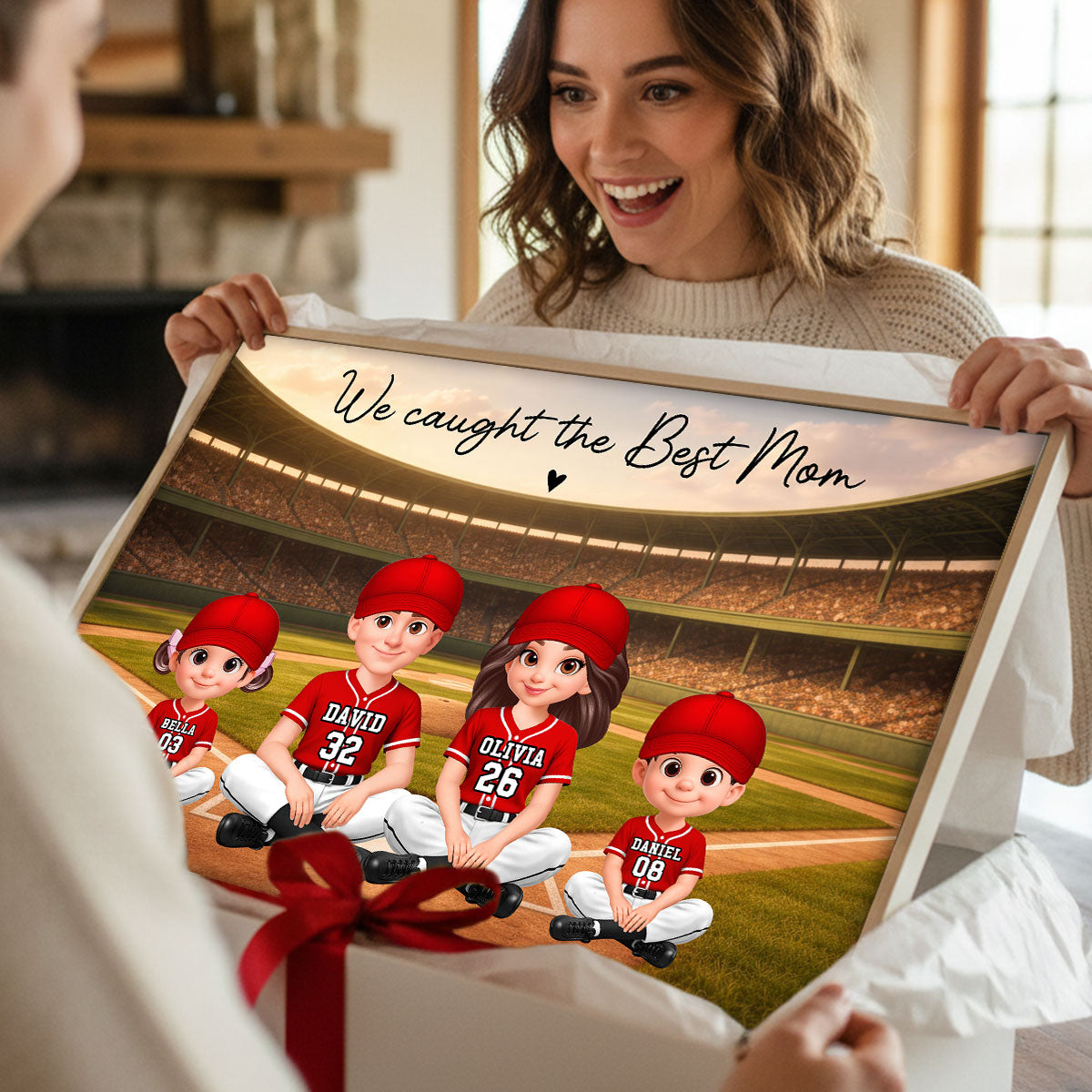 Baseball We Caught The Best Mom - Personalized Poster - Mother's Day Gift For Baseball Mom, Wife