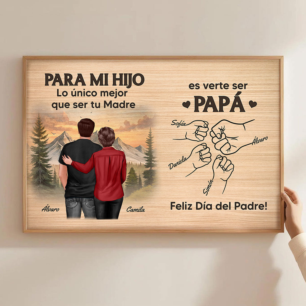 Día del Padre De Mamá A Hijo Viéndote Ser Papá - Personalized Poster - Father's Day Gift For Son
