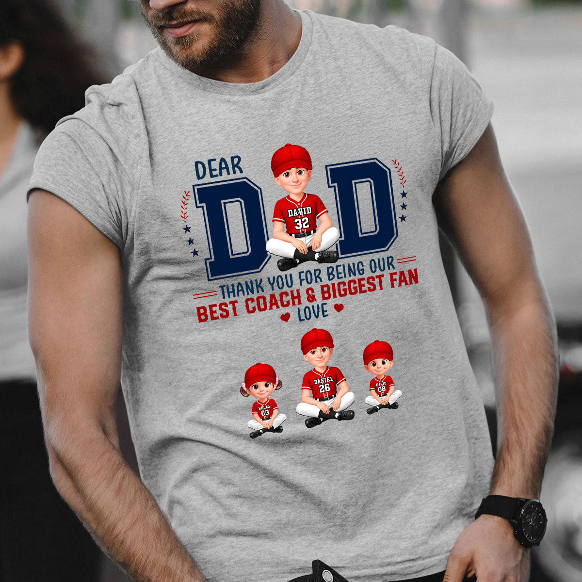 Baseball Dear Dad Thank You - Personalized Shirt - Father's Day Gift For Baseball Dad