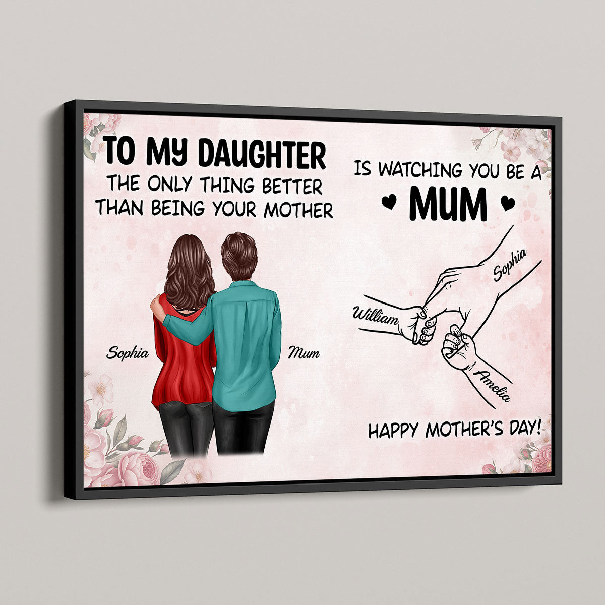 From Mum To Daughter Watching You Be A Mum - Personalised Poster - Mother's Day Gift For Daughter