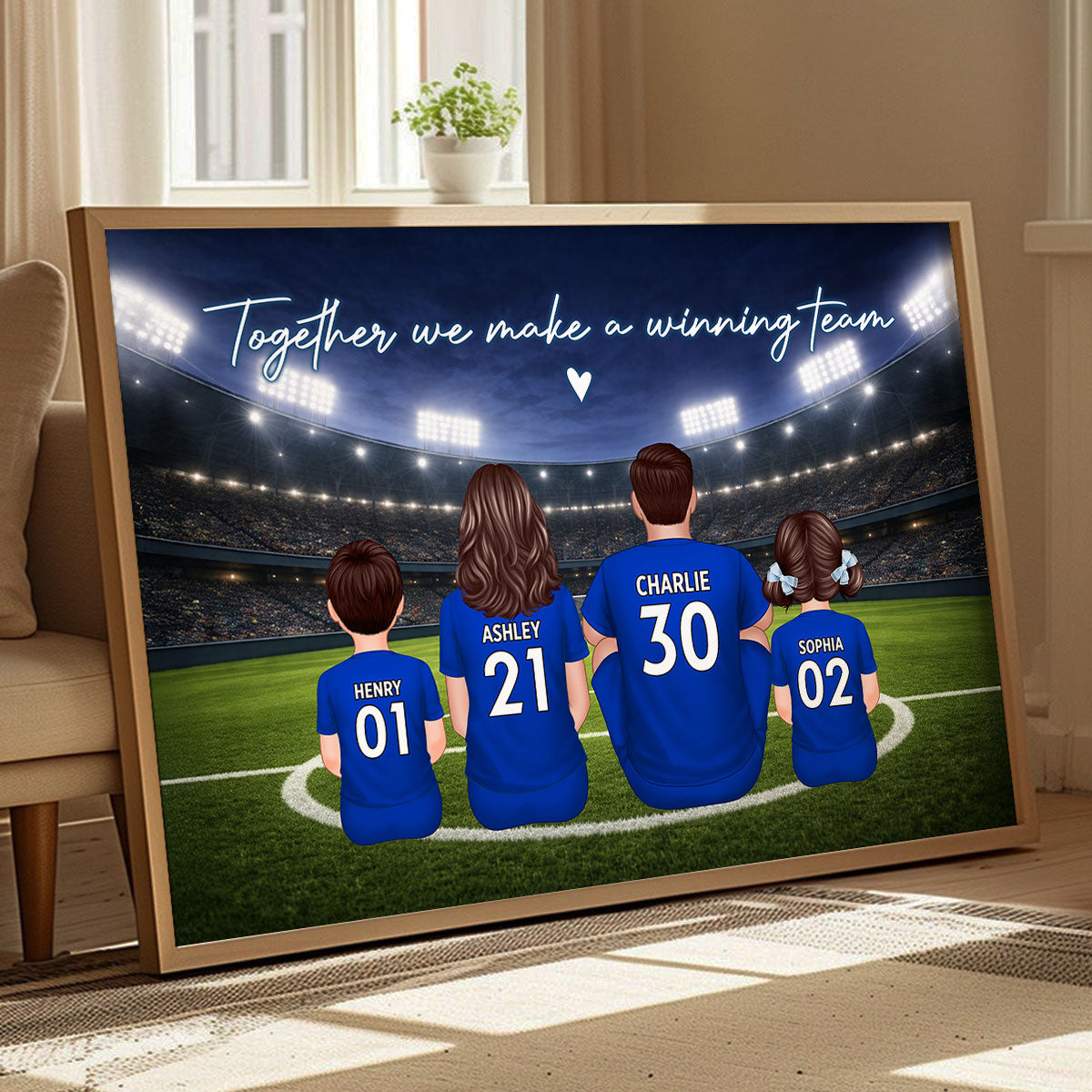 Family Soccer Daddy's Dream Team - Personalized Poster - Gift For Soccer Dad, Gift For Family