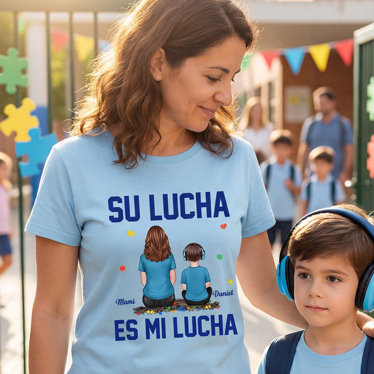 Su Lucha As Mi Lucha His Fight Is My Fight - Personalized Shirt - Spanish Version Autism Awareness Shirt