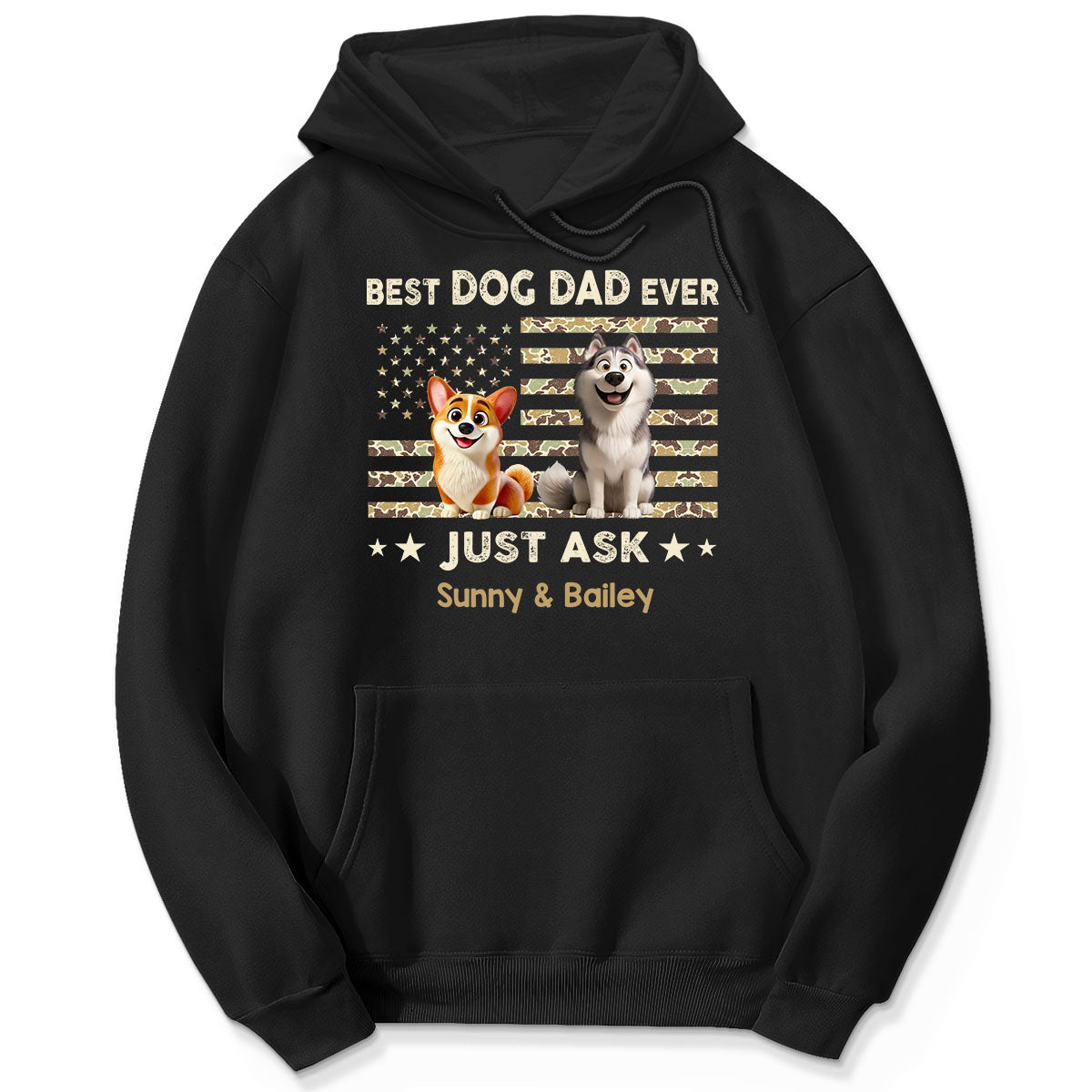 Best Dog Dad Ever Trendy Camouflage Pattern - Personalized Shirt - Father's Day Gift For Dog Dad, Dog Lovers